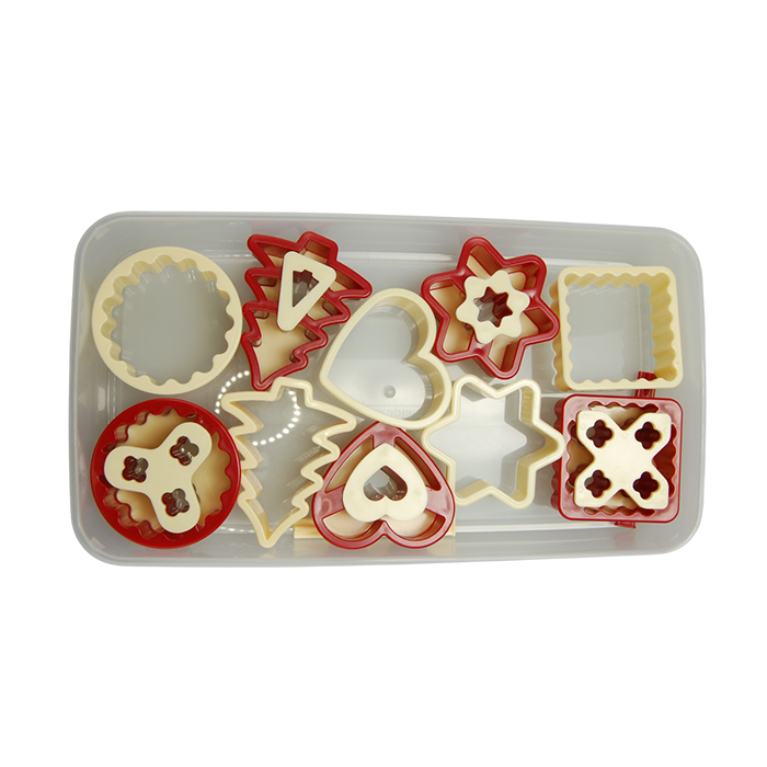 Set emporte pièces pour Linzer, 12 pcs. avec poussoir - view 1