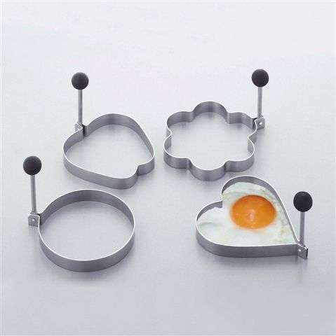 Cercle à oeufs inox, "fleur"