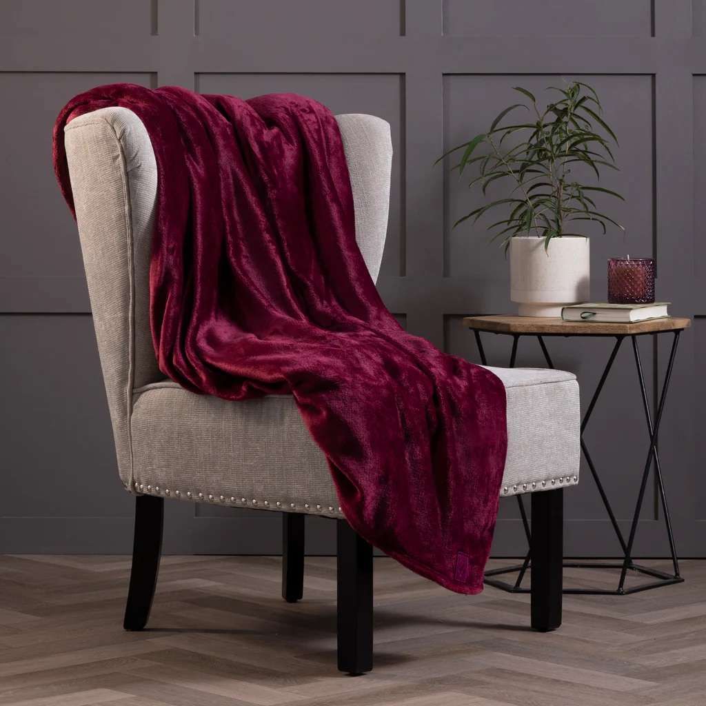 Heat Holders Luxus Fleece Couverture 180x200 cm - Claret